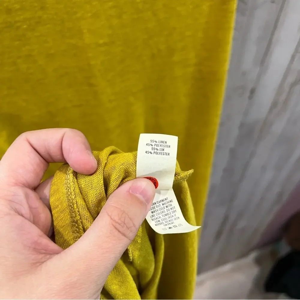 Aerie Linen Blend Mustard Yellow Sheath Dress Cover Up